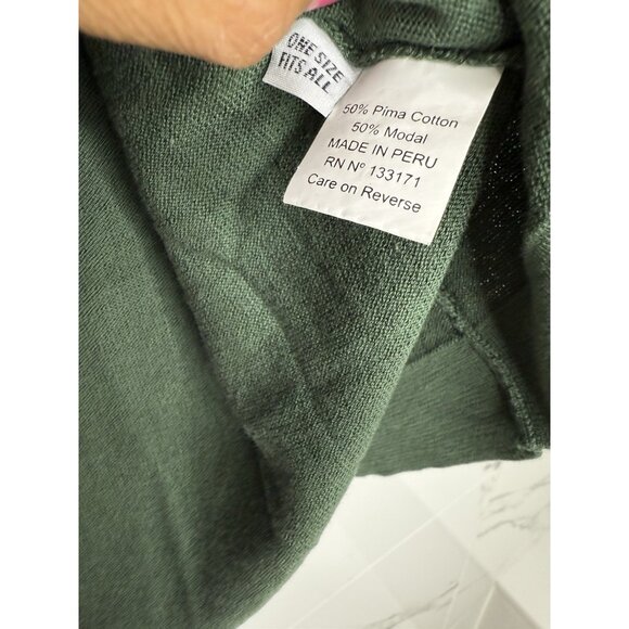 Planet by Lauren G one Size Green Tunic Knit Sweater Minimalist Lagenlook - Picture 6 of 10